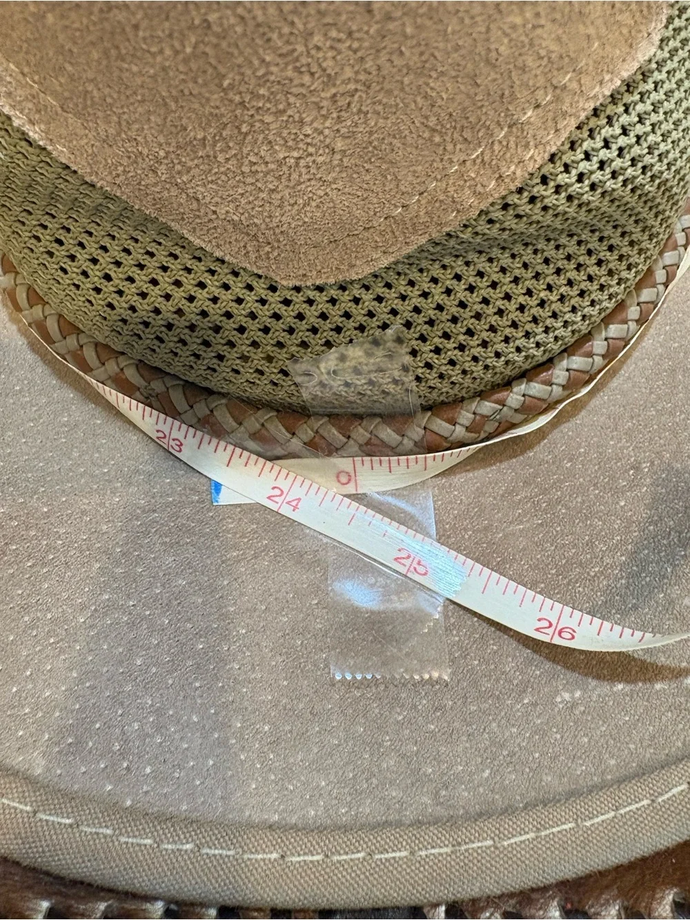Vintage Taupe and Olive Suede Brim Hat - Picture 12 of 12